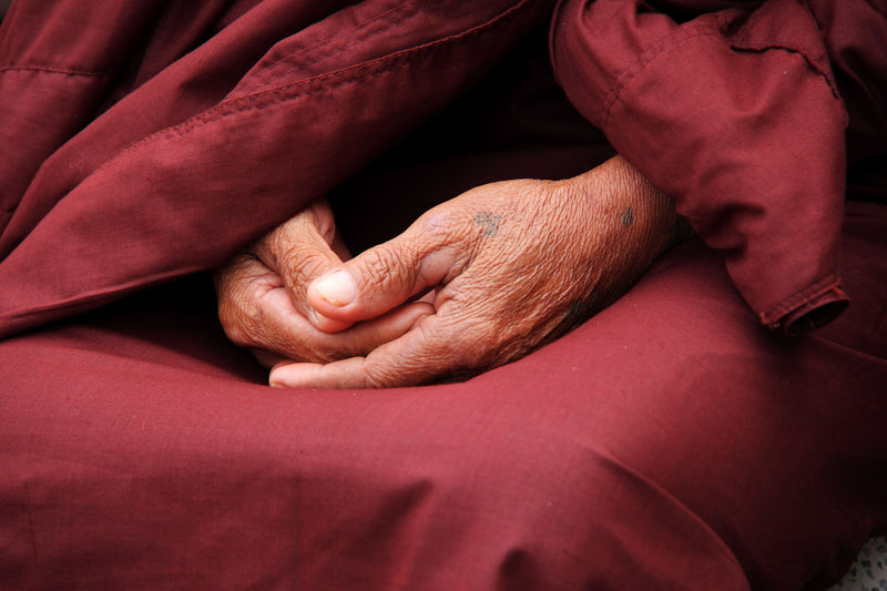 Monk meditating Monk hands