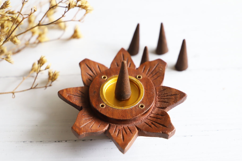 Incense cone with burner