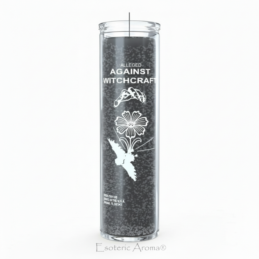 Candle with text and symbols on a white background