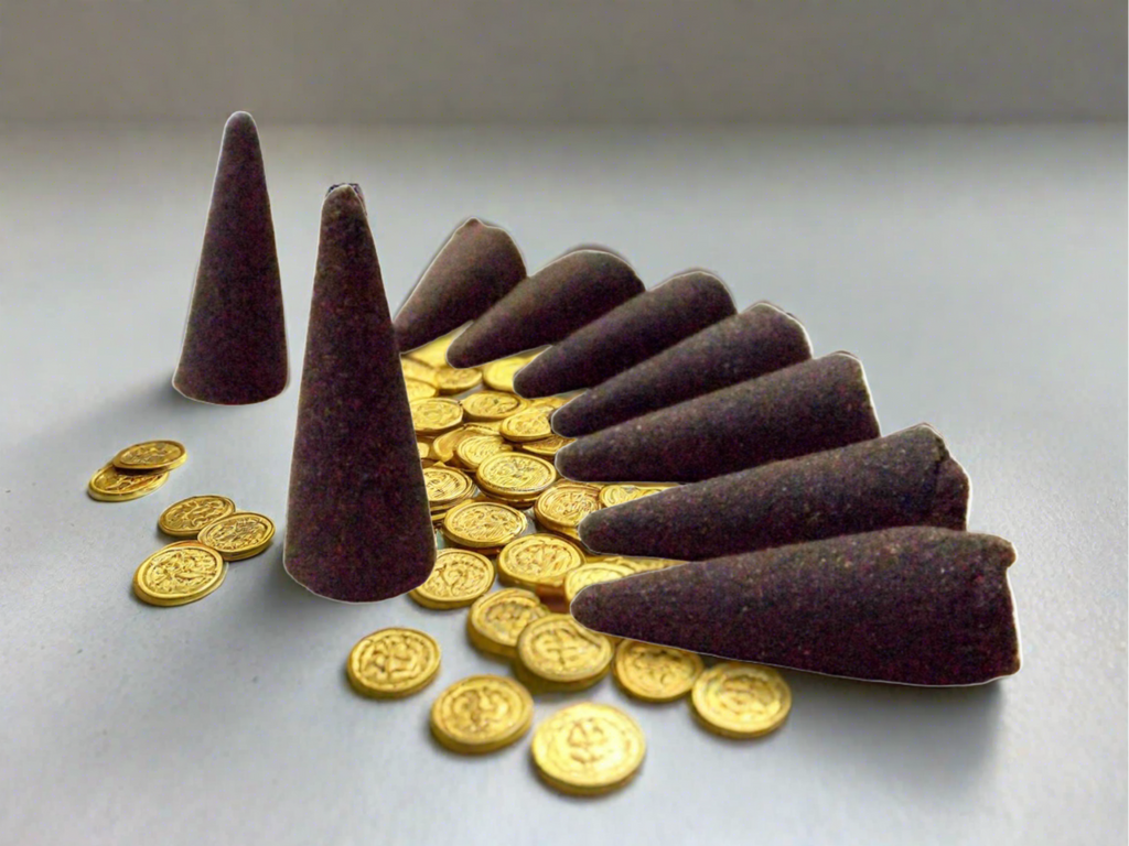 Gold incense cone