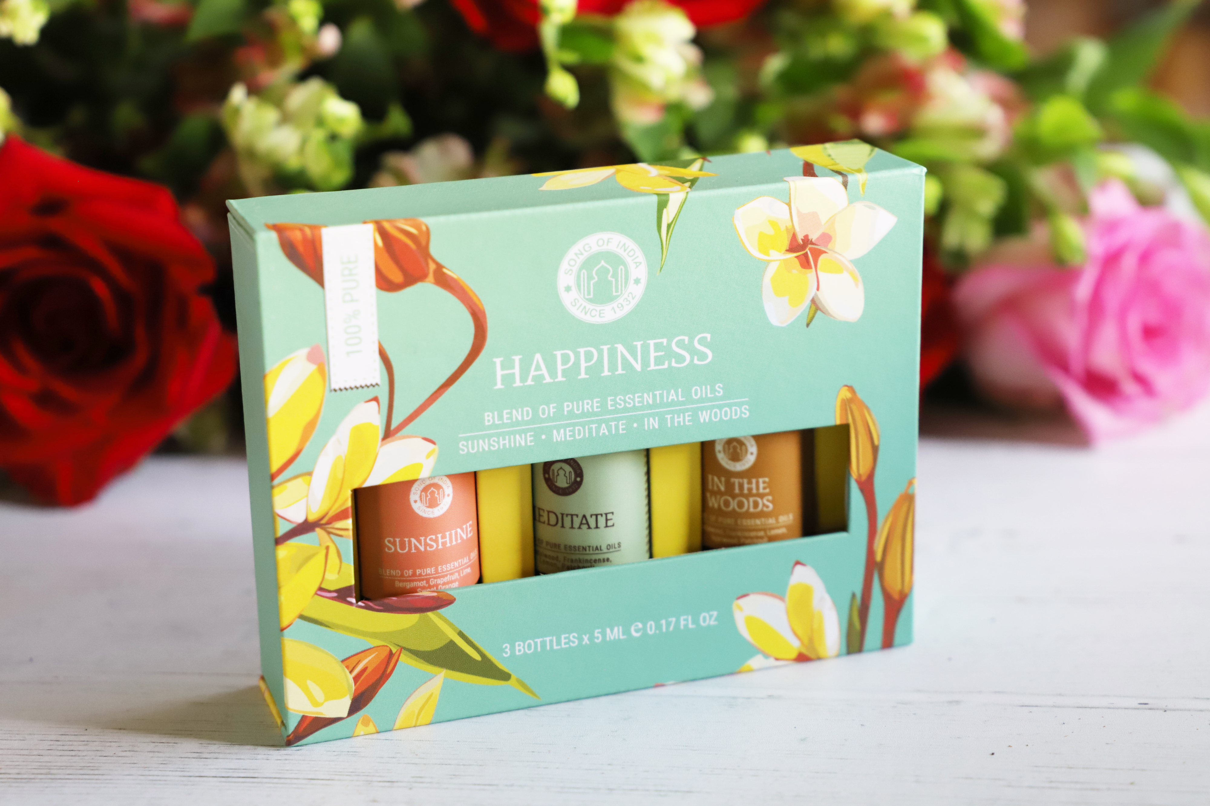 Essential Oil Blend Happiness set for uplifting mood and sacred ritual
