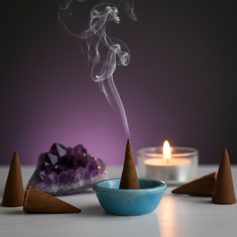 Chakra incense cones (10 pack) with Ceramic Burner