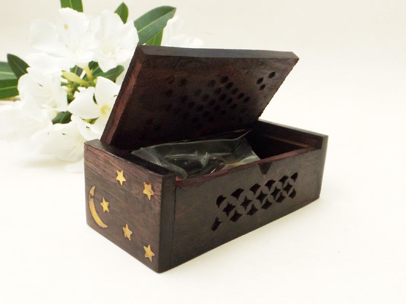 Premium Dark Amber Resin Incense with Wood Gift Box - Esoteric Aroma
