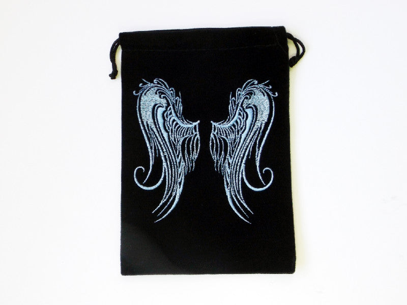 Velvet Pouch - Angel Wings Oracle Bag, Tarot Bag - Esoteric Aroma