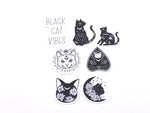 Black cat vibes sticker pack