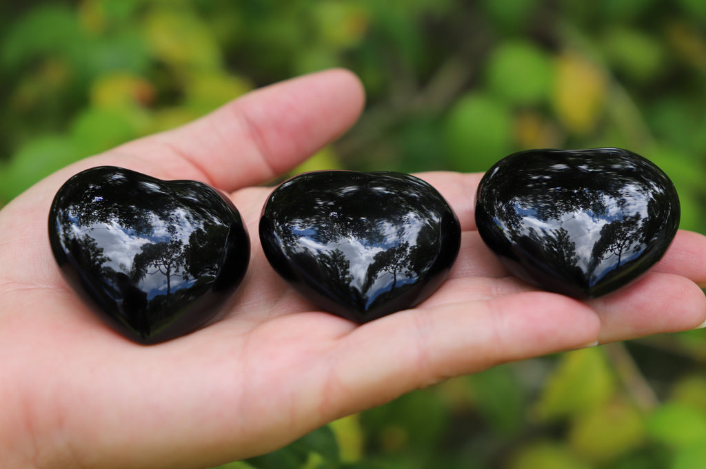 Black Obsidian gemstone heart