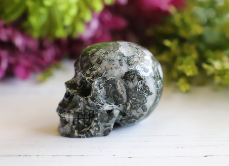 Camouflage Jasper crystal skull