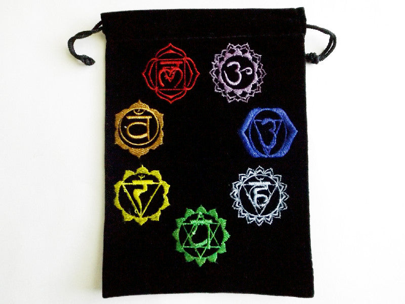 Unlined Velvet Bag Embroidered | 7 Chakra
