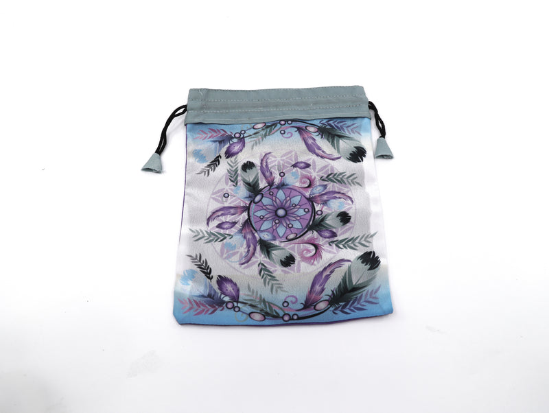 French crepe dreamcatcher printed tarot pouch