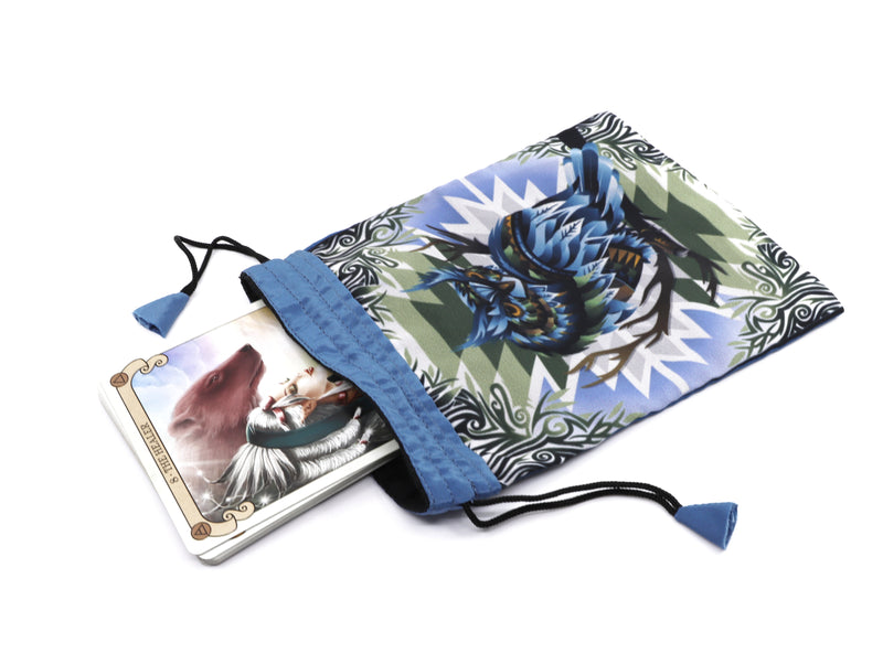 French crepe owl design tarot pouch