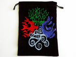 Unlined Velvet Bag Embroidered Four Elements - Esoteric Aroma