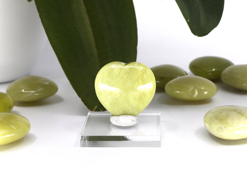 Lemon Jade Serpentine crystal heart