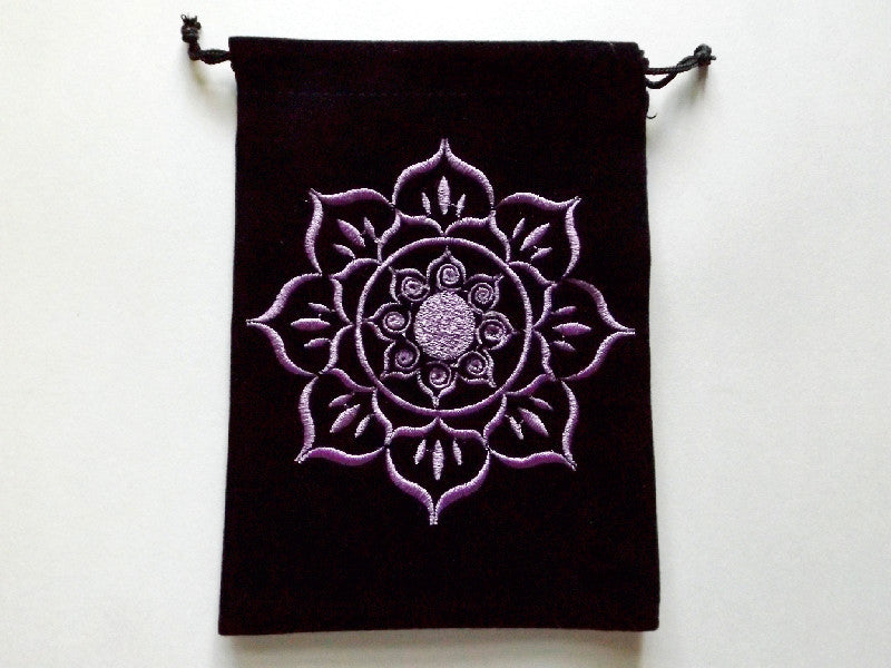 Embroidered Lotus Flower pouch