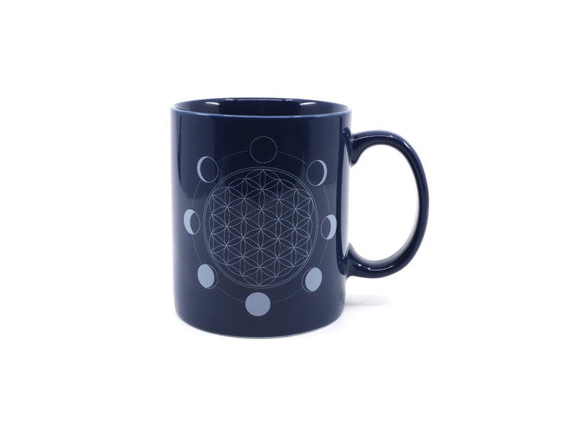Moon Phase & Flower of Life coffee cup