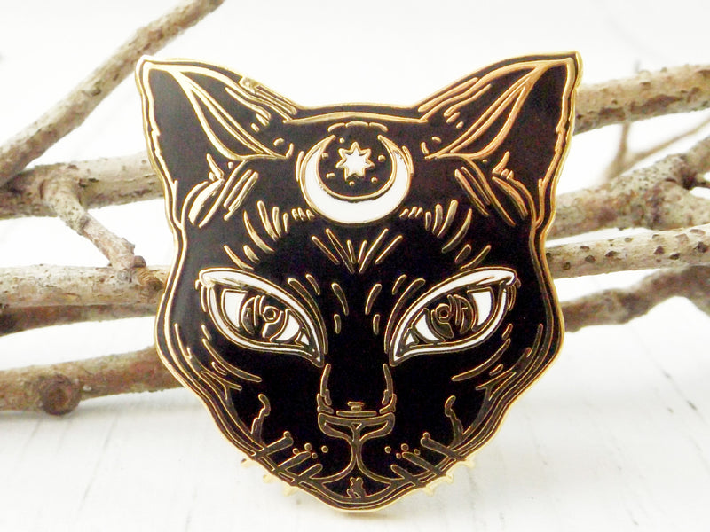Black Cat enamel pin - Esoteric Aroma