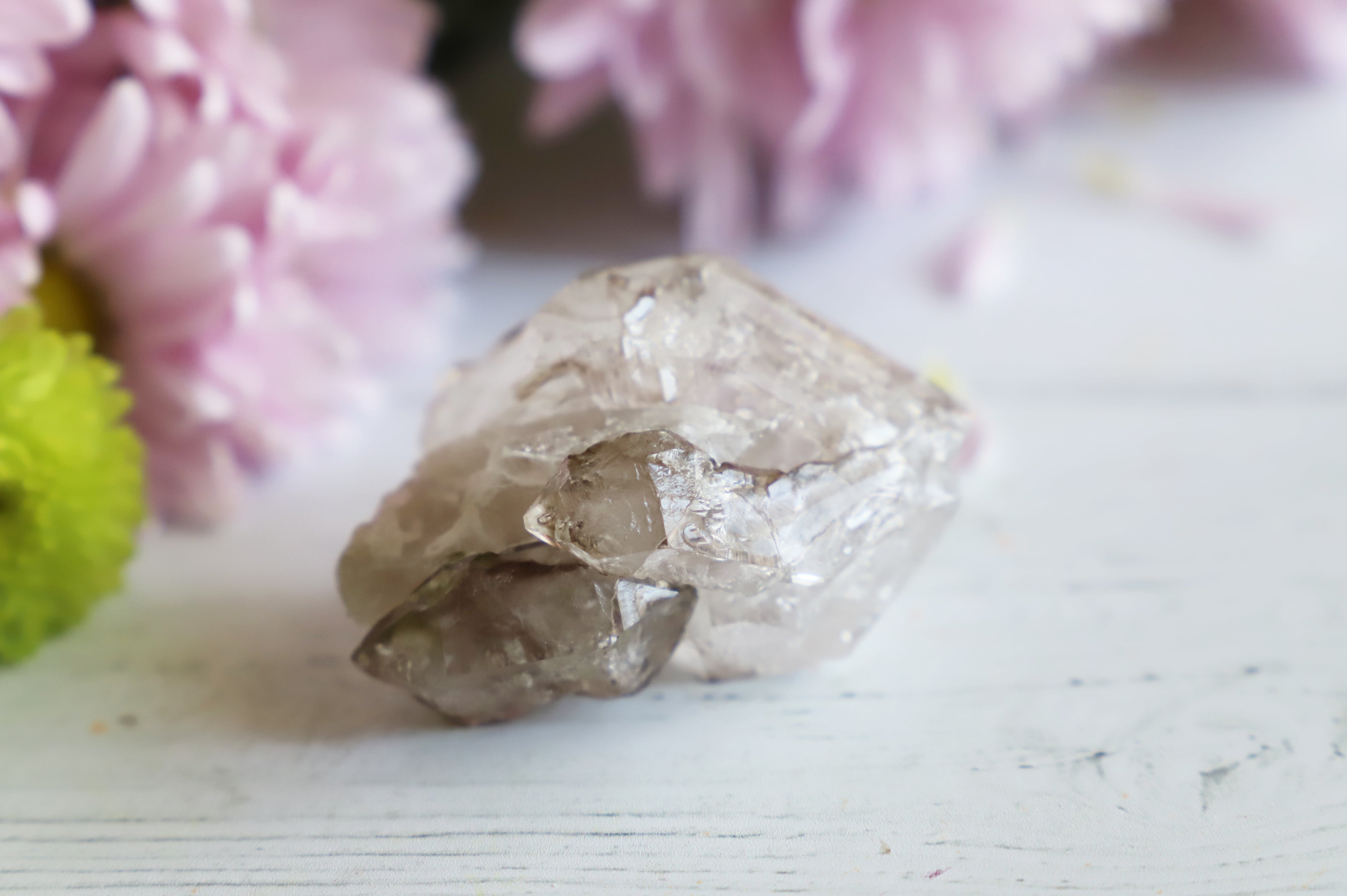 Natural Smoky Elestial Quartz crystal for grounding and spiritual insight