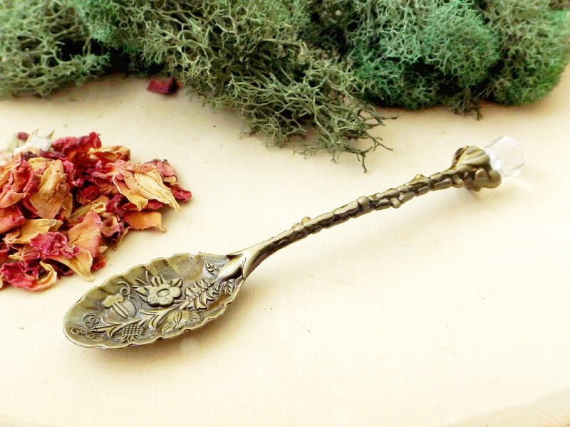 Vintage Style Apothecary Teaspoon | Floral Design - Esoteric Aroma