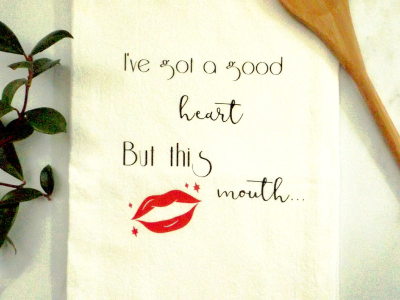 Good heart foul mouth kitchen towel - Esoteric Aroma